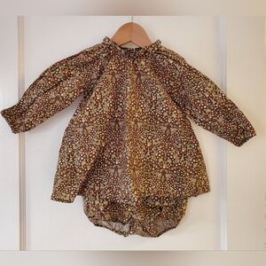 H&M Organic Cotton Long Sleeve Woodland Dress With Bloomers Size 12-18m